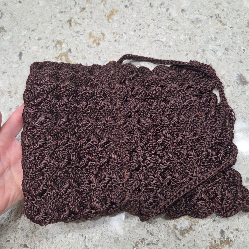 The Sak Brown‎ Crochet Small Shoulder Bag Cross Body Bag Boho - Picture 10 of 11